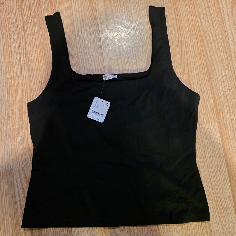 FP Movement by Free People Black Crop Tank Large